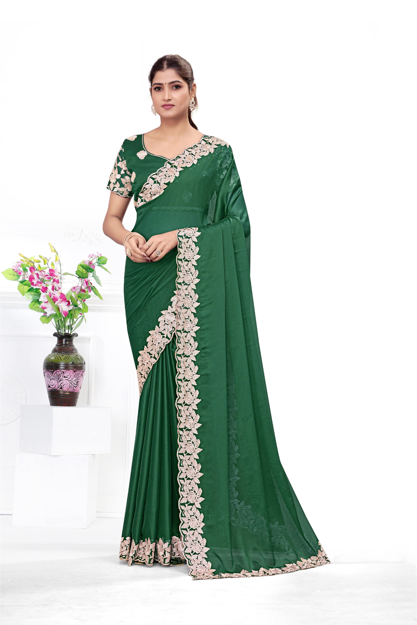 Handcrafted Embroidered Saree for Celebrations