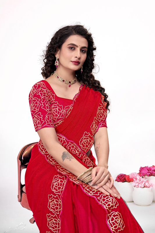 Graceful Linen Saree with Elegant Border