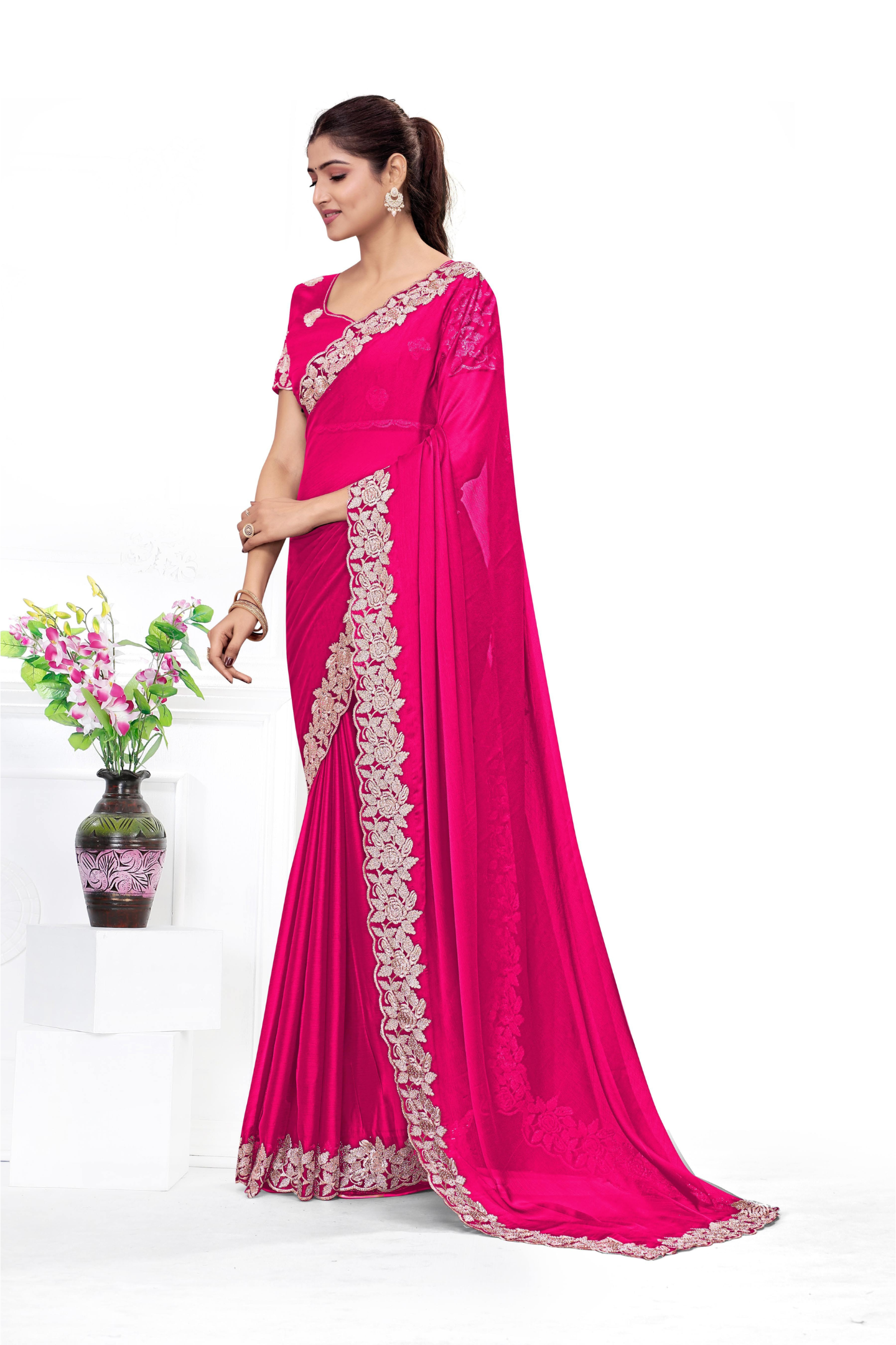 Handcrafted Embroidered Saree for Celebrations
