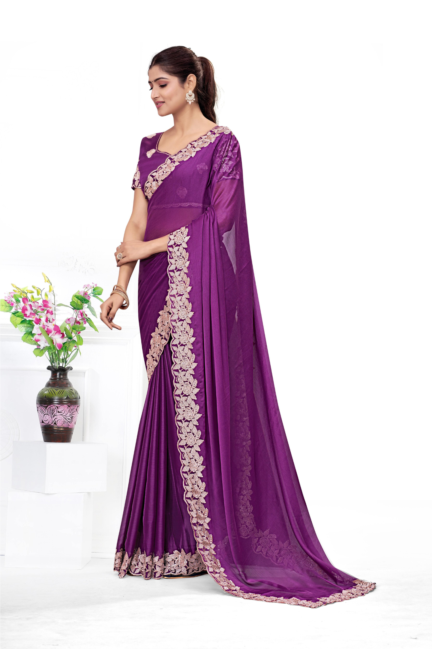 Handcrafted Embroidered Saree for Celebrations