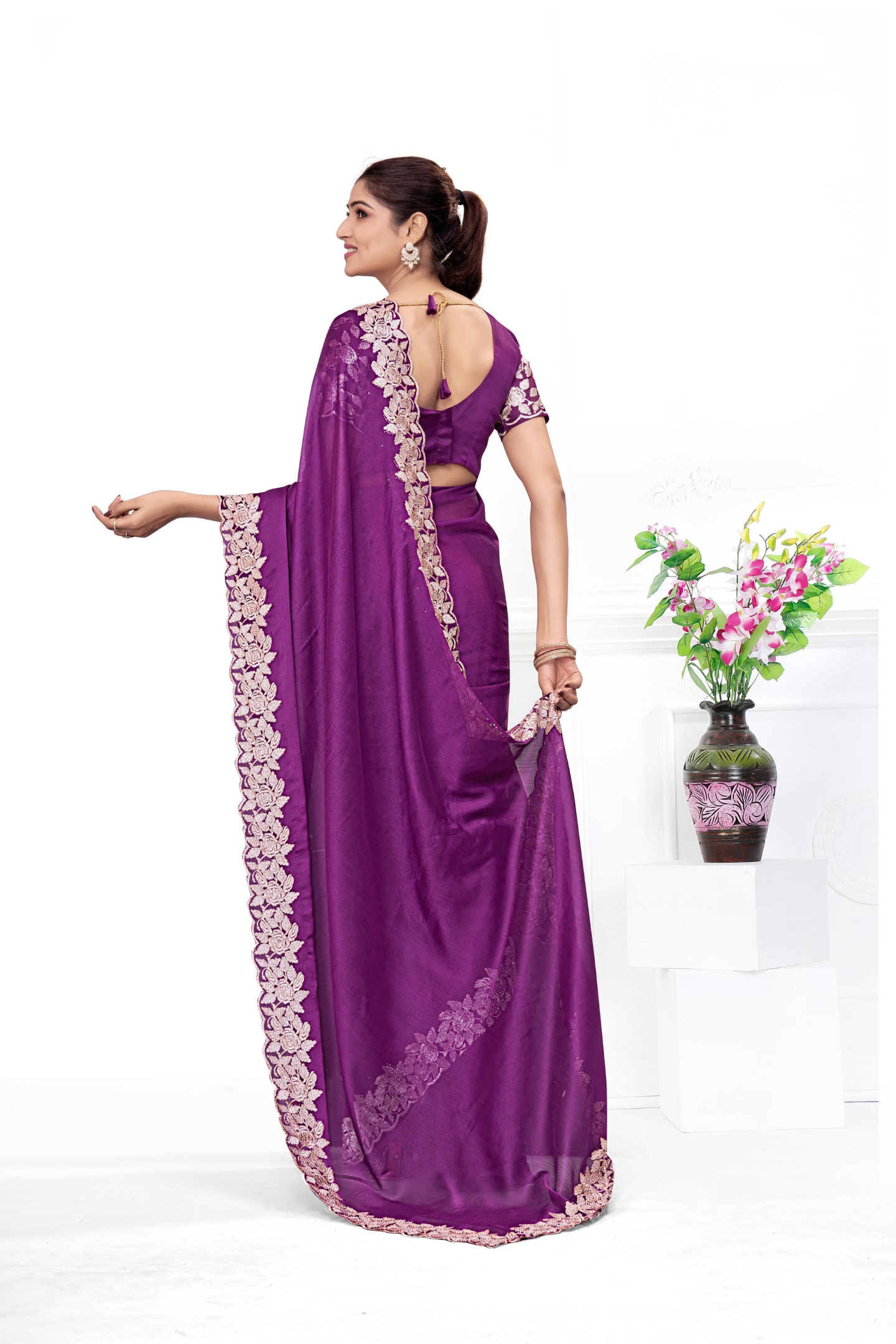 Handcrafted Embroidered Saree for Celebrations