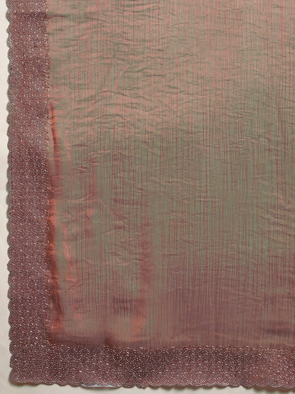 Dual Shade Magic – A Saree that Glows in Wine & Green