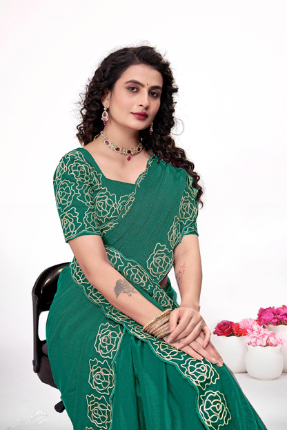 Graceful Linen Saree with Elegant Border