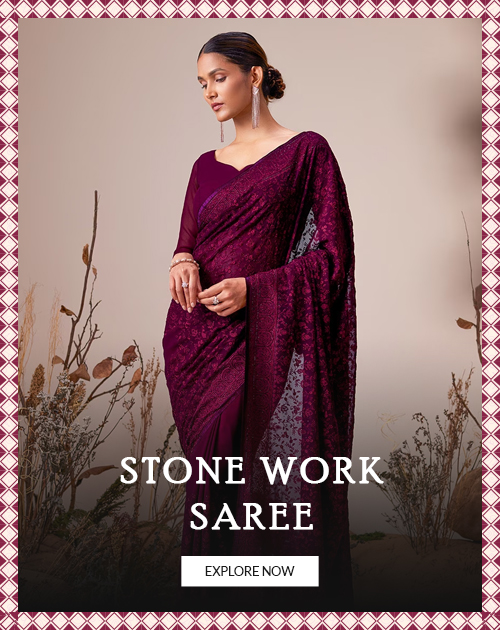 Stone work saree