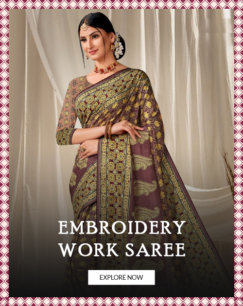 Embroidery Work Saree